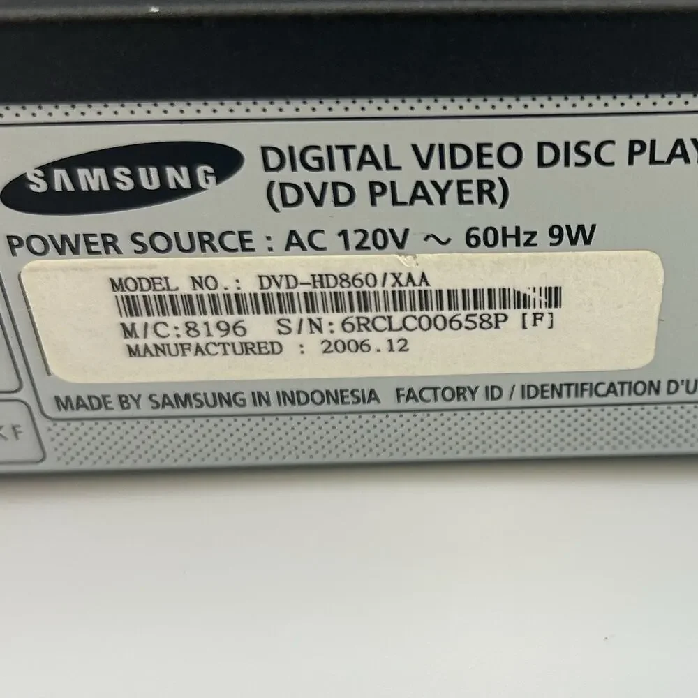 Samsung DVD Player DVD-HD860 DTS Dolby Digital HDMI w/ Remote - TESTED WORKING